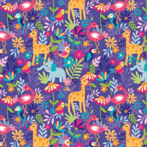 Velours milleraies "Couleurs de la jungle"