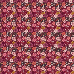 Jersey digital "Fleurs du japon fuchsia"
