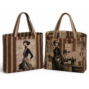 Kit Grand sac - Cabas "Fashion ladys" - toile de coton