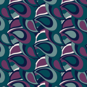 French Terry digital " Arabesques Turquoise"